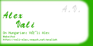 alex vali business card